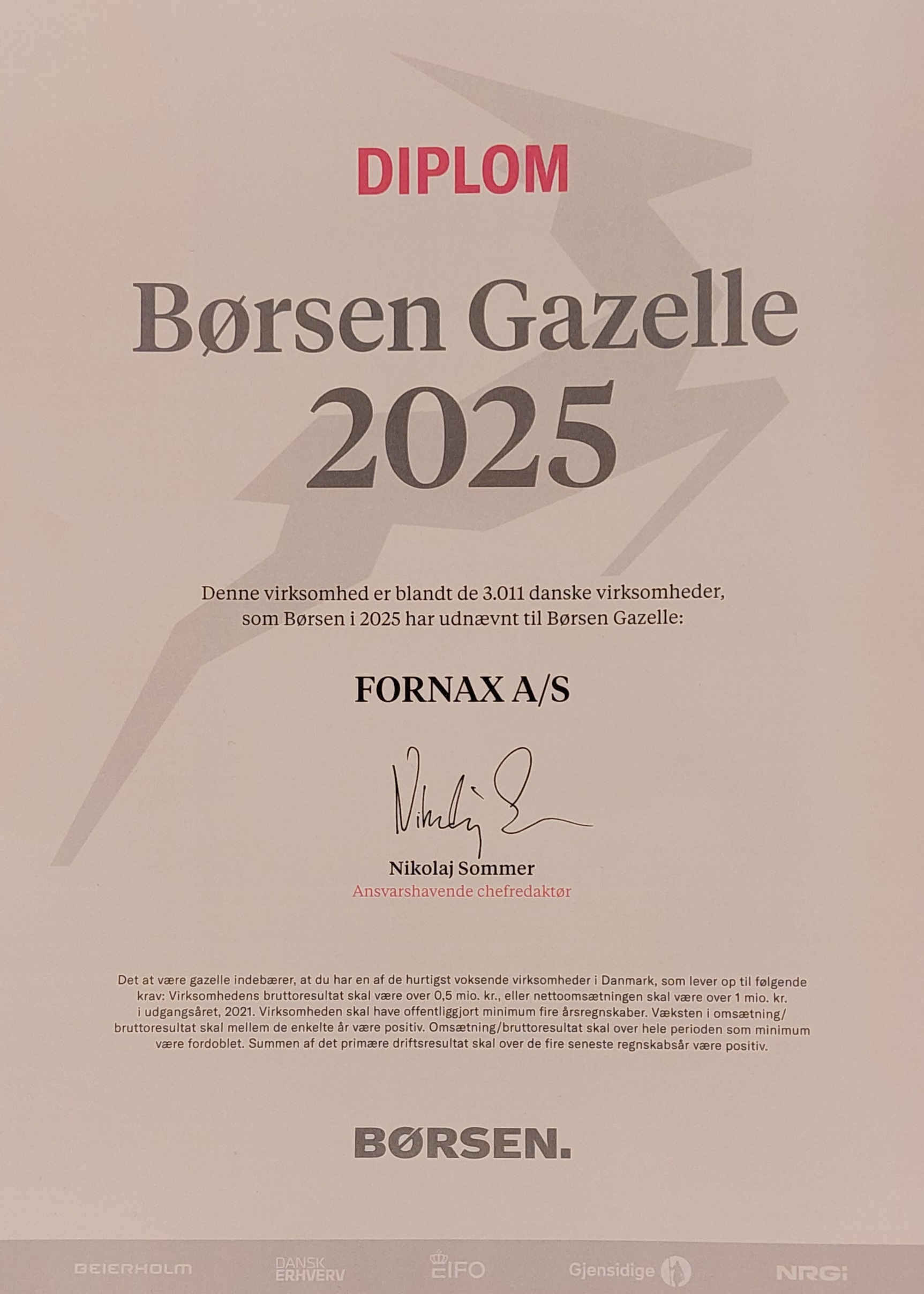 Børsen Gazelle 2025 Fornax